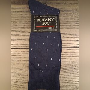 NEW Botany 500 Y2K Navy Micro-Pattern Dress Socks - Men's Vintage